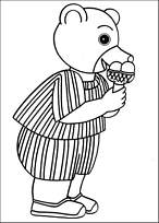 coloriage petit ours brun mange de la glace